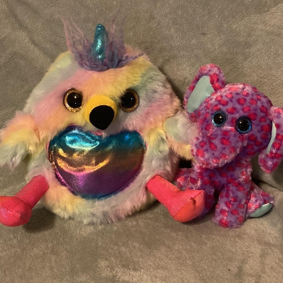 Rainbow Plush Lot - Set of 2 - Bird and Elephant - Picture 6 of 6